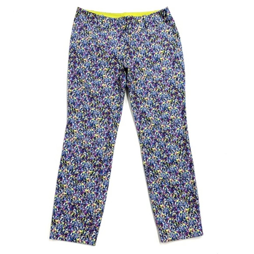 Ann Taylor Blurry Floral Print Chelsea Crop Pants